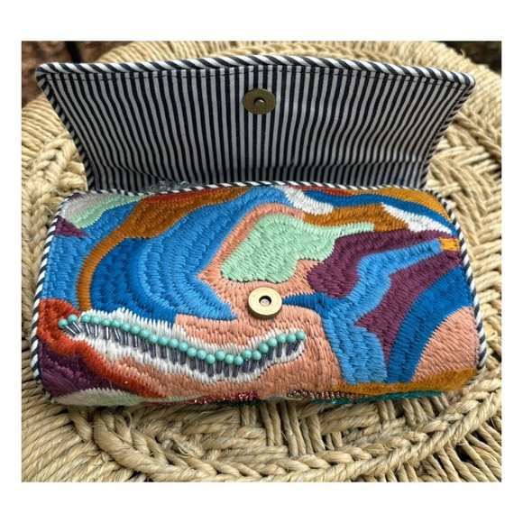 NWOT Anthropologie Abstract Embroidered and Embellished Crossbody Bag - Picture 10 of 11